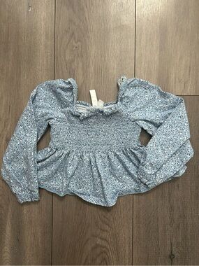 Blue Skies Ditsy Floral Smocked Top by Janie and Jack - Sz: 4T